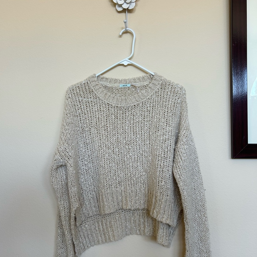 Kimchi Blue Textured Tan Sweater